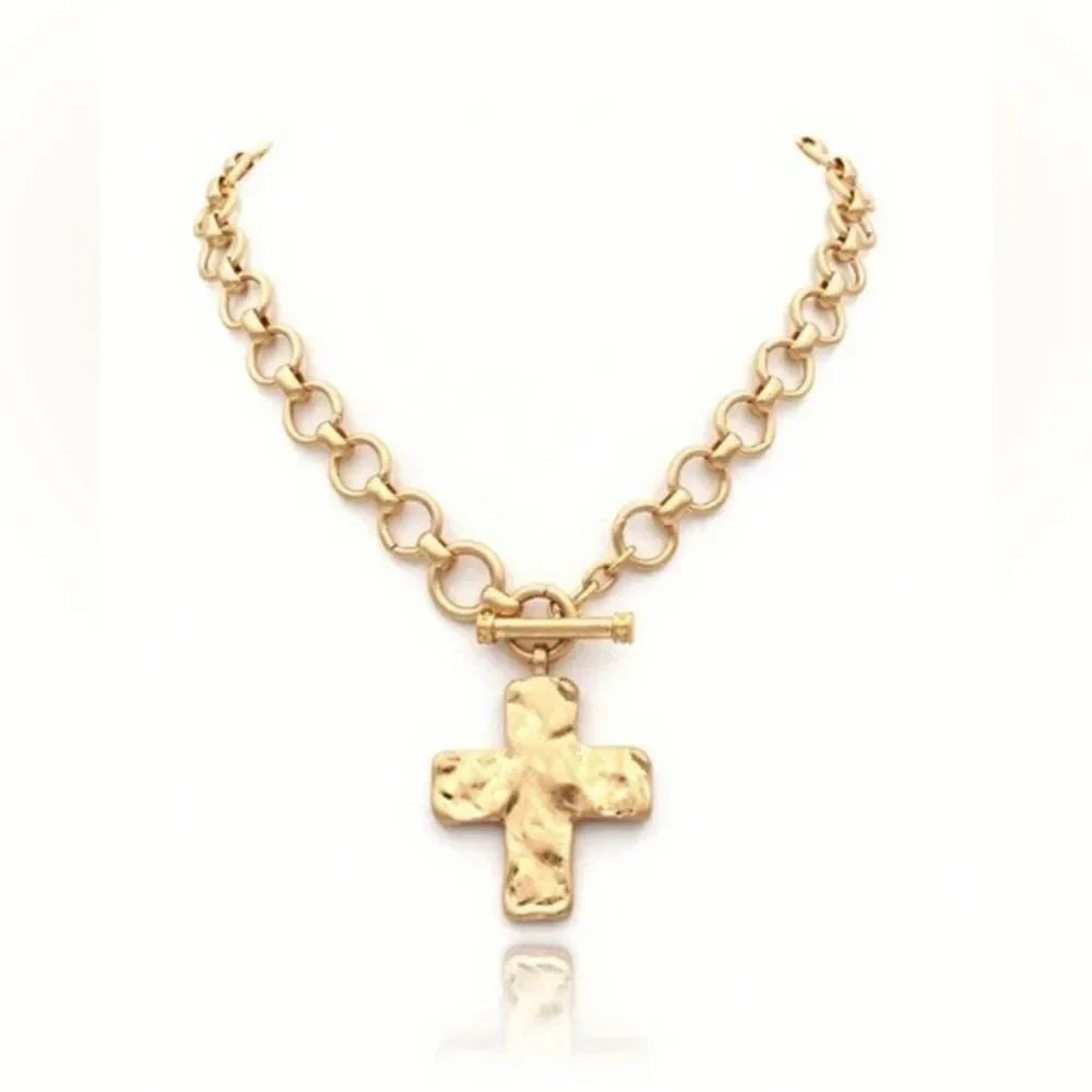 Boho cross necklace #1352